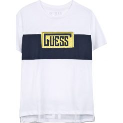 Guess Jeans - T-shirt dziecięcy 118-176 cm. Szare t-shirty męskie marki Guess Jeans, l, z nadrukiem, z bawełny, z okrągłym kołnierzem. Za 99,90 zł.
