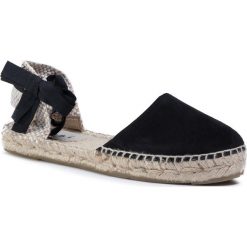 Espadryle MANEBI - Flat Valenciana K 1.0 P0 Black. Czarne espadryle damskie Manebi, bez wzorów, ze skóry, bez obcasa. Za 379,00 zł.