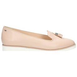 Skórzane lordsy w kolorze jasnoróżowym. Lordsy damskie Clarks, Wojas. W wyprzedaży za 179,95 zł.