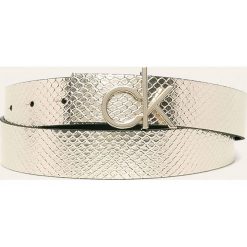 Calvin Klein - Pasek skórzany dwustronny. Szare paski damskie Calvin Klein, w paski, ze skóry. Za 299,90 zł.