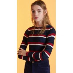 Sweter w paski - Granatowy. Niebieskie swetry damskie marki Cropp, s, w paski, bez rękawów, bez kaptura. Za 59,99 zł.