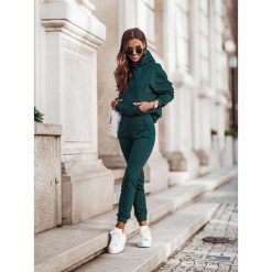 Damski Dres z Kapturem - Zielony. Zielone bluzki damskie ivon, s, bez wzorów, z elastanu, z kapturem, bez rękawów. Za 249,90 zł.
