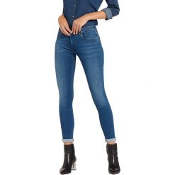 Jeansy Wrangler Skinny W28KUS21M. Pomarańczowe rurki damskie Wrangler, s, z aplikacjami, z elastanu. W wyprzedaży za 239,99 zł.