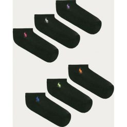 Polo Ralph Lauren - Stopki (6-pack). Czarne skarpetki damskie Polo Ralph Lauren, z aplikacjami, z elastanu. Za 119,90 zł.