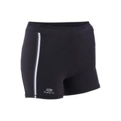 Spodenki do biegania Kiprun damskie. Czarne spodenki sportowe damskie KALENJI, s, bez wzorów, z elastanu, do biegania. Za 69,99 zł.