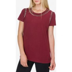 Trussardi Jeans Top Czerwony. Czerwone bluzki damskie Trussardi Jeans, xs, z aplikacjami, z elastanu, bez kołnierzyka, z krótkim rękawem. Za 430,95 zł.