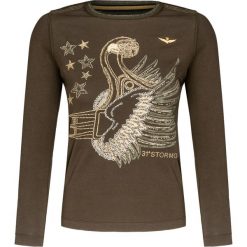 T-shirt AERONAUTICA MILITARE. Zielone t-shirty damskie Aeronautica Militare, bez wzorów, militarne, z włoskim kołnierzykiem. W wyprzedaży za 282,00 zł.