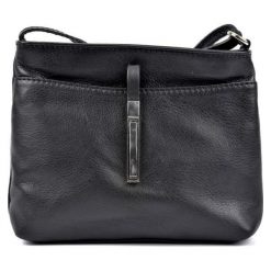 RobertaM torebka crossbody czarna. Czarne torebki klasyczne damskie Robertam, bez wzorów, bez dodatków. Za 279,00 zł.