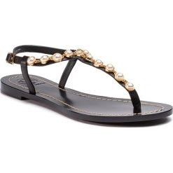 Sandały TORY BURCH - Emmy Pearl Sandal 52011 Perfect Black 006. Czarne klapki damskie Tory Burch, bez wzorów, ze skóry, bez obcasa, na obcasie. W wyprzedaży za 849,00 zł.