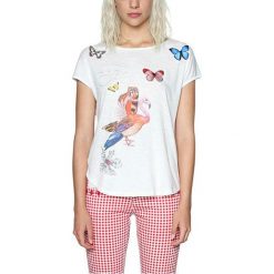 Desigual Ladies T-shirt Ts So What 18SWTKHO 1000 (rozmiar S). Koszulki damskie Desigual, s, bez wzorów, bez kołnierzyka, bez rękawów. W wyprzedaży za 101,00 zł.