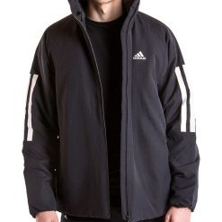 ADIDAS BACK TO SPORTS 3-STRIPES HOODED INSULATED JACKET > DZ1403. Kurtki męskie Adidas, s, bez wzorów, z poliesteru, klasyczne, długie, bez kaptura. W wyprzedaży za 269,99 zł.