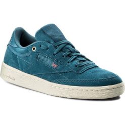 Buty Reebok - Club C 85 Mcc CM9295 Mt.Fuji/Chalk. Niebieskie półbuty damskie Reebok, bez wzorów, ze skóry, eleganckie, bez obcasa, na płaskiej podeszwie, bez zapięcia. W wyprzedaży za 269,00 zł.