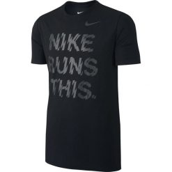 Koszulki sportowe męskie: Nike Koszulka męska T-Shirt Nike Run This Tee czarna r. M (778345 010)