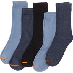 Skarpetki (5 par) bonprix niebiesko-pomarańczowy. Niebieskie skarpetki męskie marki bonprix, w paski. Za 34,95 zł.