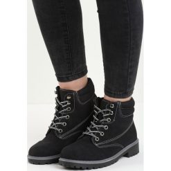Czarno-Szare Traperki Riverdale. Czarne buty zimowe damskie Born2be, z materiału, z okrągłym noskiem, na niskim obcasie. Za 89,99 zł.