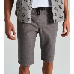 Szorty jogger w kratkę - Szary. Szare spodenki i szorty męskie Cropp, m, w kratkę. Za 79,99 zł.