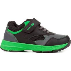 Sneakersy "Hoshiko" w kolorze czarno-zielonym. Czarne trampki chłopięce geox kids, bez wzorów, z gumy, bez zapięcia. W wyprzedaży za 109,95 zł.