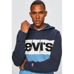 Levi's - Bluza. Niebieskie bluzy męskie Levi's®, s, z aplikacjami, z bawełny, z kapturem, bez rękawów, z kapturem. Za 319,90 zł.