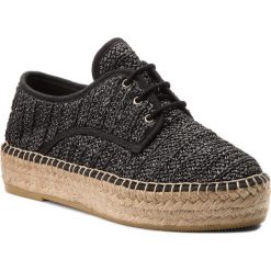 Espadryle EVA MINGE - Hernani 3D 18MJ1372387ES 901. Czarne espadryle damskie Eva Minge, bez wzorów, ze skóry, bez obcasa, na koturnie. W wyprzedaży za 179,00 zł.