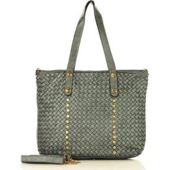 MARCO MAZZINI Torebka shopper bag skórzana old pelle lavata szara. Szare torby damskie na zakupy MAZZINI, w paski, ze skóry, biznesowe, bez dodatków. Za 499,00 zł.