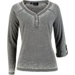 Shirt z efektem wytarcia bonprix czarny. Czarne koszulki damskie bonprix, bez wzorów, bez kołnierzyka, bez rękawów. Za 49,99 zł.
