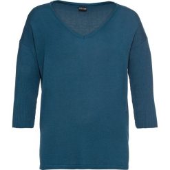 Sweter bonprix niebieskozielony morski. Niebieskie swetry damskie bonprix, bez wzorów, bez rękawów, bez kaptura. Za 74,99 zł.