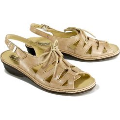 SUAVE 711040-8 sandy, sandały damskie. Koturny damskie Suave, bez obcasa, na koturnie, na sznurówki. Za 289,90 zł.