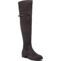 Muszkieterki TAMARIS - 1-25811-23 Anthracite 214. Szare kozaki damskie Tamaris, ze skóry, przed kolano, na wysokim obcasie, na obcasie, bez zapięcia. W wyprzedaży za 299,00 zł.
