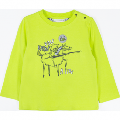 Koszulka. Zielone t-shirty chłopięce LITTLE KING, z aplikacjami, z długim rękawem. Za 39,90 zł.
