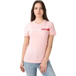 Calvin Klein Koszulka Beżowy. Brązowe koszulki damskie Calvin Klein, s, z nadrukiem, z bawełny, bez kołnierzyka. Za 152,95 zł.