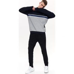 Bluza multikolorowa. Szare bluzy męskie Top Secret, na lato, xxl, bez wzorów, z bawełny, z okrągłym kołnierzem, bez rękawów, bez kaptura. W wyprzedaży za 44,99 zł.