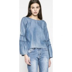 Only - Bluzka. Szare bluzki z odkrytymi ramionami marki ONLY, z lyocellu, casualowe, z okrągłym kołnierzem. W wyprzedaży za 79,90 zł.