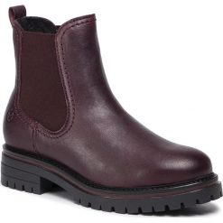 Sztyblety TAMARIS - 1-25474-23 Bordeaux Leath 597. Czerwone kozaki damskie Tamaris, ze skóry, bez obcasa, bez zapięcia. W wyprzedaży za 229,00 zł.