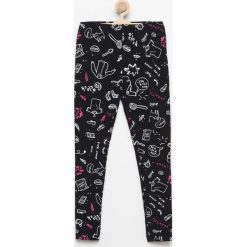 Legginsy dziewczęce: Legginsy we wzory – Czarny
