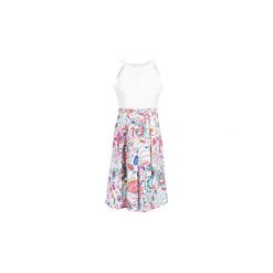 Sukienki krótkie Naf Naf ELICOLOR R2. Białe sukienki damskie NAF NAF, bez wzorów, bez kołnierzyka, z krótkim rękawem, krótkie, mini. Za 489,00 zł.