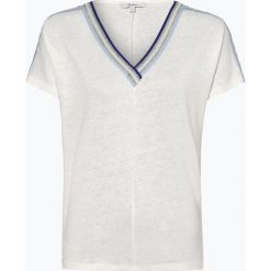 Pepe Jeans - T-shirt damski z dodatkiem lnu – Antonia, biały. Białe t-shirty damskie Pepe Jeans, l, w paski, z bawełny, bez kołnierzyka. Za 149,95 zł.