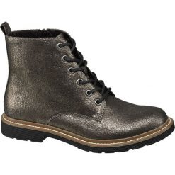 Botki damskie Catwalk brązowe. Brązowe botki damskie na obcasie Catwalk, z materiału, na zamek. Za 139,90 zł.