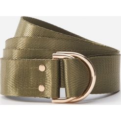 Pasek z podwójną klamrą - Khaki. Brązowe paski damskie House, w paski. W wyprzedaży za 9,99 zł.