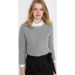 Kardigany damskie: Krótki sweter z okrągłym dekoltem, rękawy 3/4