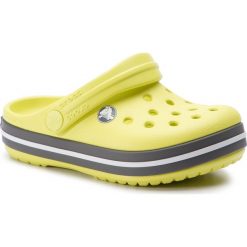 Klapki CROCS - Crocband Clog K 204537 Citrus/Slate Grey. Zielone sandały chłopięce Crocs, z tworzywa sztucznego, bez zapięcia. W wyprzedaży za 109,00 zł.