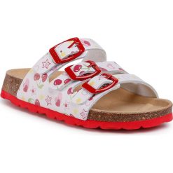 Klapki SUPERFIT - 6-00113-10 M Weiss. Białe sandały dziewczęce Superfit, ze skóry ekologicznej, bez zapięcia. W wyprzedaży za 109,00 zł.