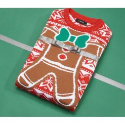Świąteczny sweter z ciastkiem - Czerwony. Czerwone swetry męskie Reserved, s, bez wzorów, wizytowe, bez kołnierzyka, bez kaptura. Za 99,99 zł.