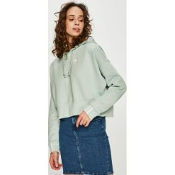 Adidas Originals - Bluza. Zielone bluzy damskie adidas Originals, z nadrukiem, z elastanu, bez rękawów, z kapturem. W wyprzedaży za 199,90 zł.
