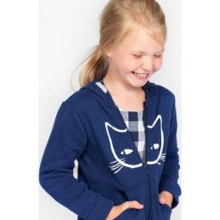 Bluzy dziewczęce: Rozpinana gruba bluza z kapturem dla dziewczynki 9-13 lat