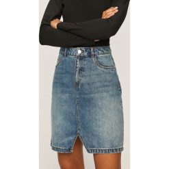 Vero Moda - Spódnica. Niebieskie spódniczki damskie Vero Moda, na co dzień, s, bez wzorów, z bawełny, casualowe, z podwyższonym stanem, mini, ołówkowe. W wyprzedaży za 119,90 zł.