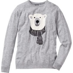 Swetry klasyczne męskie: Sweter Slim Fit bonprix jasnoszary melanż