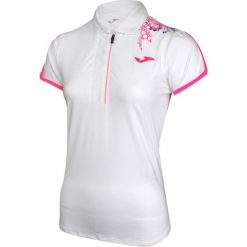 Bluzki sportowe damskie: Joma sport Koszulka damska Zip 900165.218 biało-różowa r. L (900165.218)