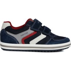 Geox tenisówki chłopięce Vita 24 niebieskie. Niebieskie buty chłopięce sportowe Geox, bez wzorów, z materiału, sportowe, na rzepy. W wyprzedaży za 219,00 zł.
