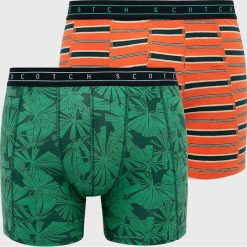 Scotch & Soda - Bokserki (2 pack). Zielone bokserki męskie z elastanu. W wyprzedaży za 69,90 zł.