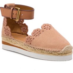 Espadryle SEE BY CHLOÉ - SB30201 Crosta 320 Cipria/Nat.Calf 517. Pomarańczowe espadryle damskie See by Chloé, bez wzorów, ze skóry, bez obcasa. W wyprzedaży za 589,00 zł.